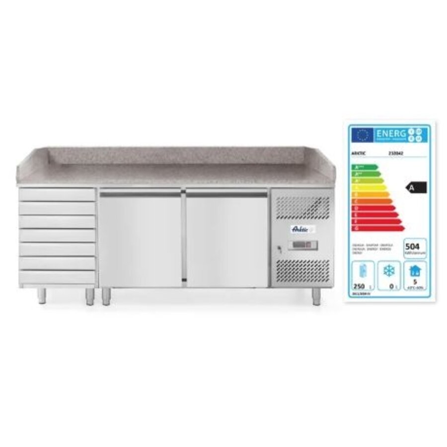 Établi à pizza Hospitality avec 2 portes et 7 tiroirs 485 l
