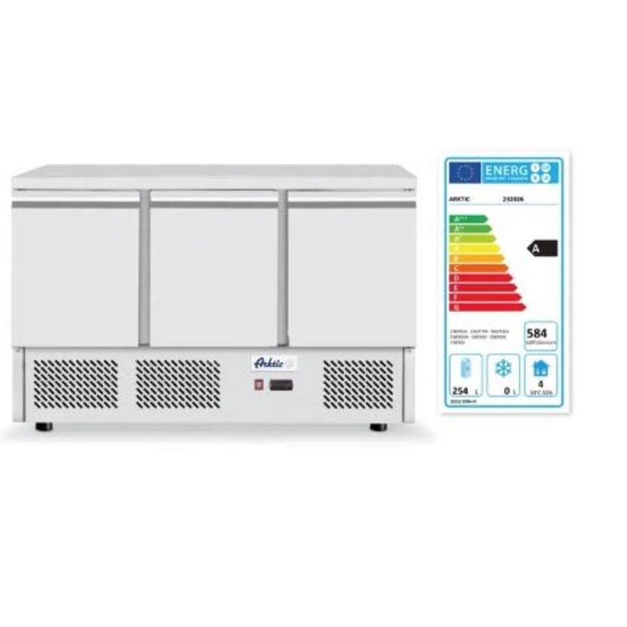 Hospitality Refrigerated bench with three doors 380 l 230V 270W Kitchen Line