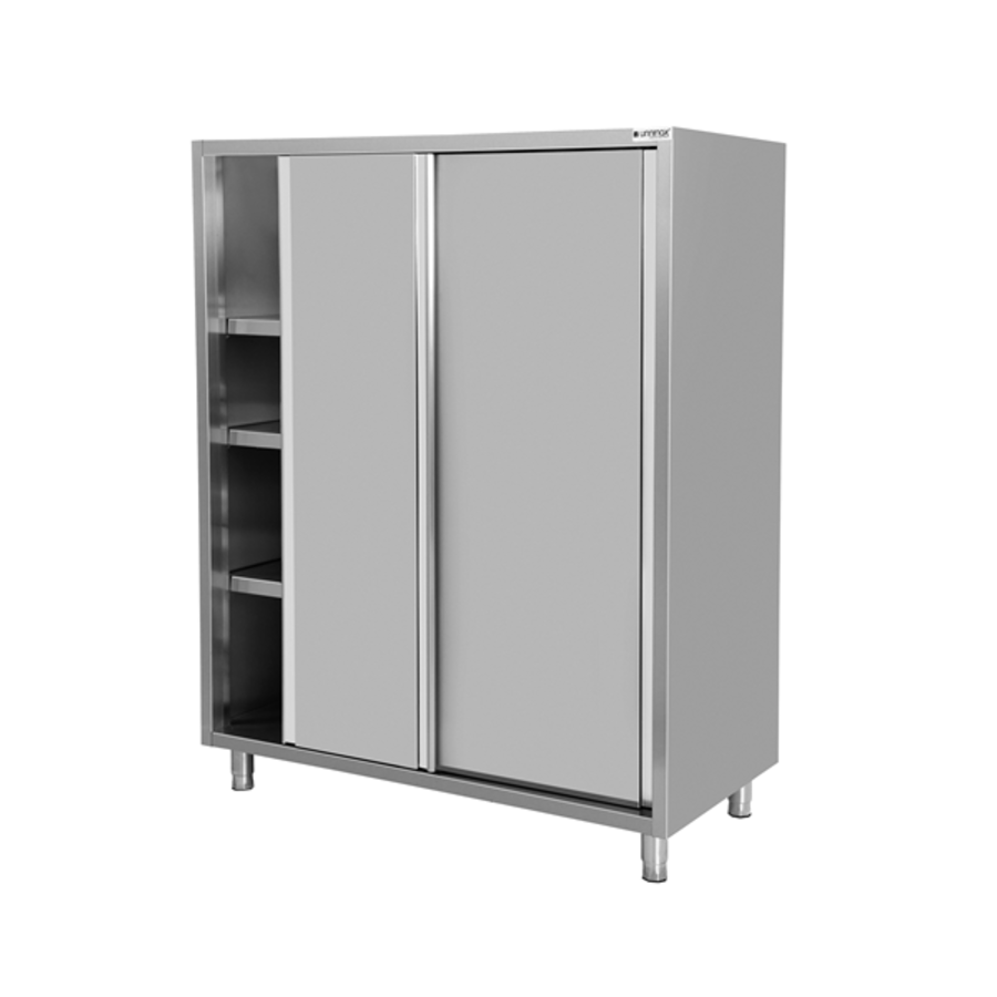 Stainless steel cabinet with sliding doors | 1600x700x1800(h) mm