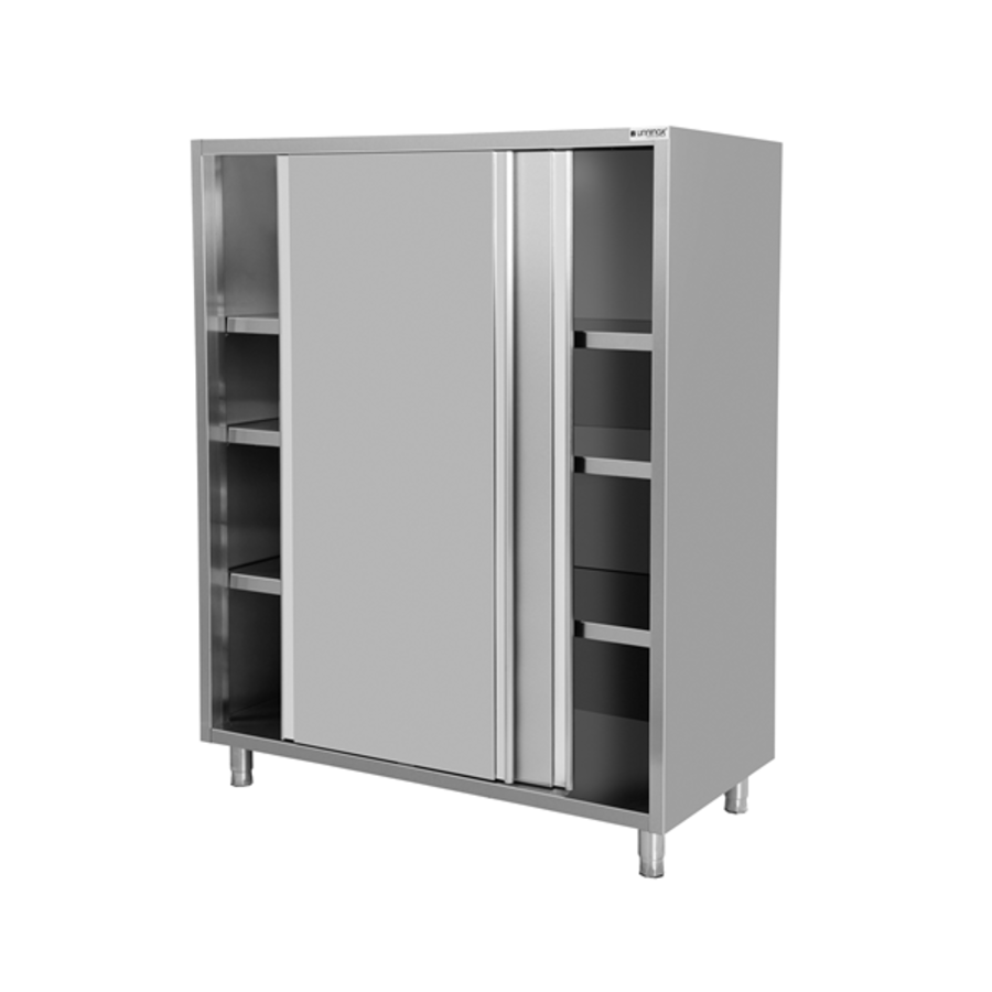 Stainless steel cabinet with sliding doors | 1600x700x1800(h) mm