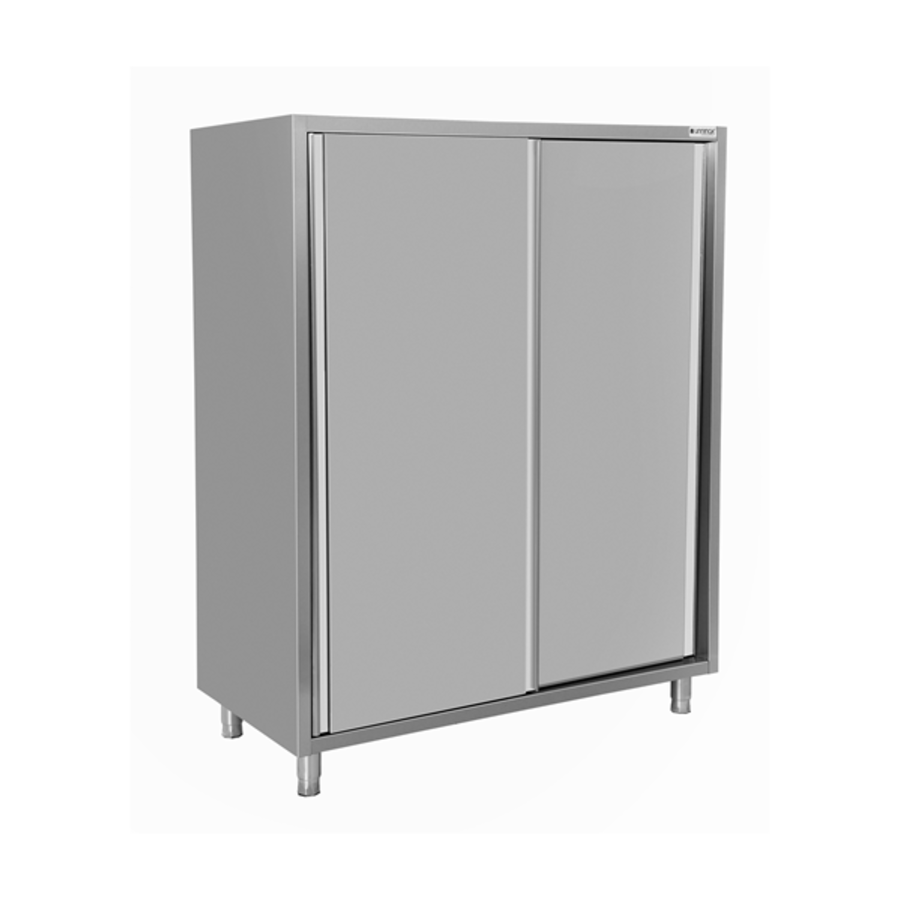 Stainless steel cabinet with sliding doors | 1600x700x1800(h) mm