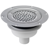 vloerput | ø 155mm | RVS 304 | verticale aansluiting | 1 l/s