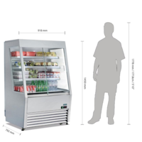 Koelkast met schuifruiten rvs 145(h) x 91,8(b) x 79,2(d)cm +2°C tot +10°C Automatische afdooiing