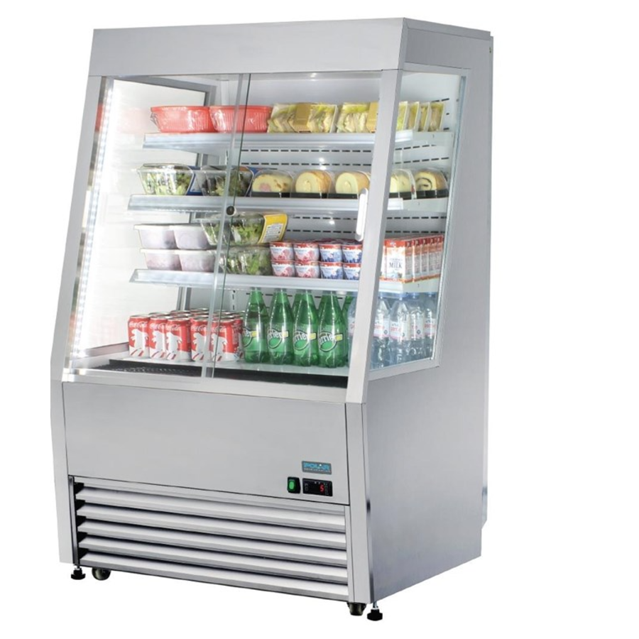 Koelkast met schuifruiten rvs 145(h) x 91,8(b) x 79,2(d)cm +2°C tot +10°C Automatische afdooiing