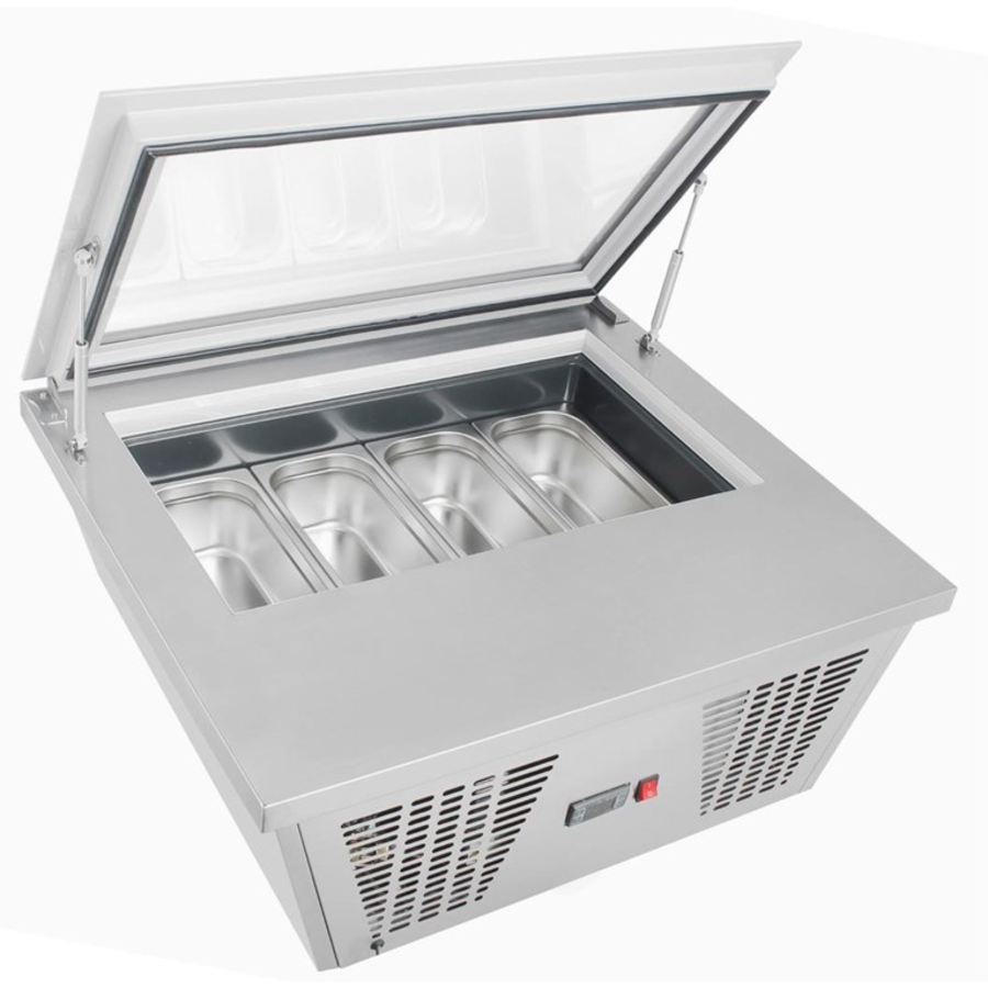 Kleiner Gefrierschrank, 4 Fächer für italienisches Speiseeis -24 °C bis -15 °C, 37,7 (H) x 86,5 (B) x 73,5 (T) cm