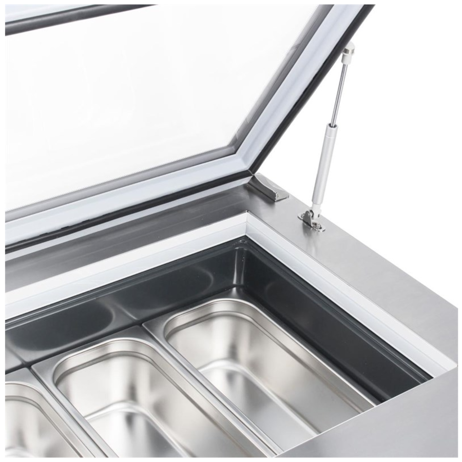 Kleine Vriezer 4 baks voor Italiaanse IJS -24°C tot -15°C 37,7(h) x 86,5(b) x 73,5(d)cm