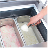 Kleiner Gefrierschrank, 4 Fächer für italienisches Speiseeis -24 °C bis -15 °C, 37,7 (H) x 86,5 (B) x 73,5 (T) cm