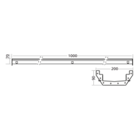 RVS | gootdeel | 1000 x 200 mm | zonder uitlaat