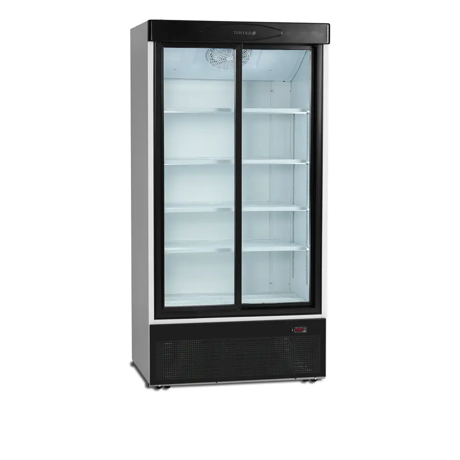 Kühlschrank 2 Türen mit Schiebetüren | Extra kleiner Softdrink-Kühlschrank | 1000 x 735 x 1990 mm