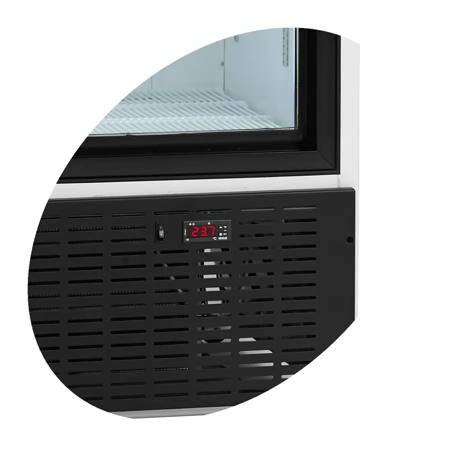 Refrigerator 2 doors with sliding doors | Extra small soft drink cooler | 1000 x 735 x 1990 mm