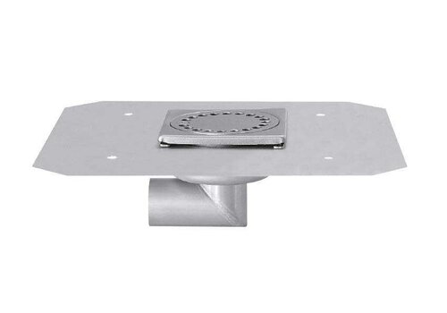  HorecaTraders Stainless Steel Floor Drain 100 x 100 mm Telescopic Drain 40 mm 