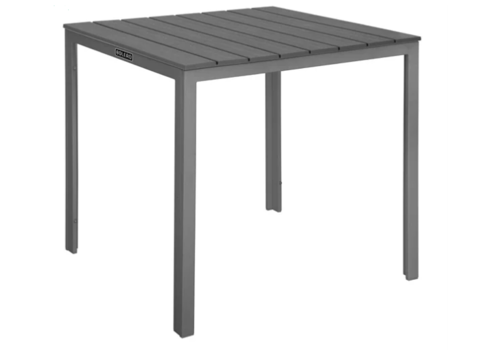  Bolero Valletta Grauer Gartentisch – Holzlatten – 780 x 780 x 742 mm – Quadratisch & Wetterfest 