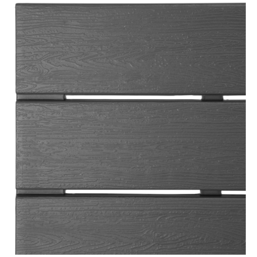 Table de jardin Valletta grise – Lattes en bois – 780 x 780 x 742 mm – Carrée et résistante aux intempéries