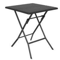 Table pliante carrée noire – 730 x 620 x 620 mm – Peu encombrante et durable