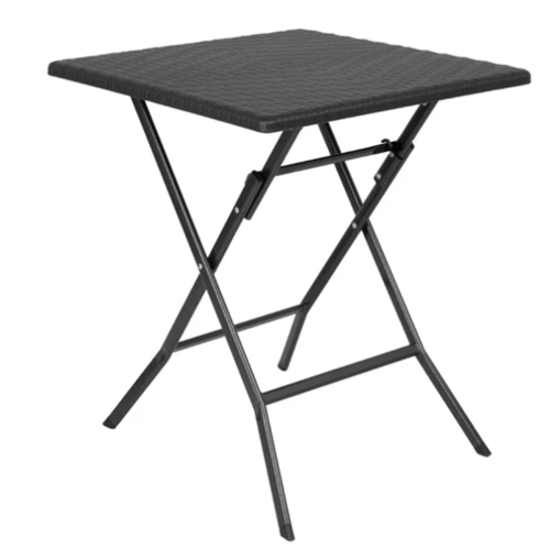  Bolero Table pliante carrée noire – 730 x 620 x 620 mm – Peu encombrante et durable 