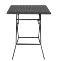 Table pliante carrée noire – 730 x 620 x 620 mm – Peu encombrante et durable