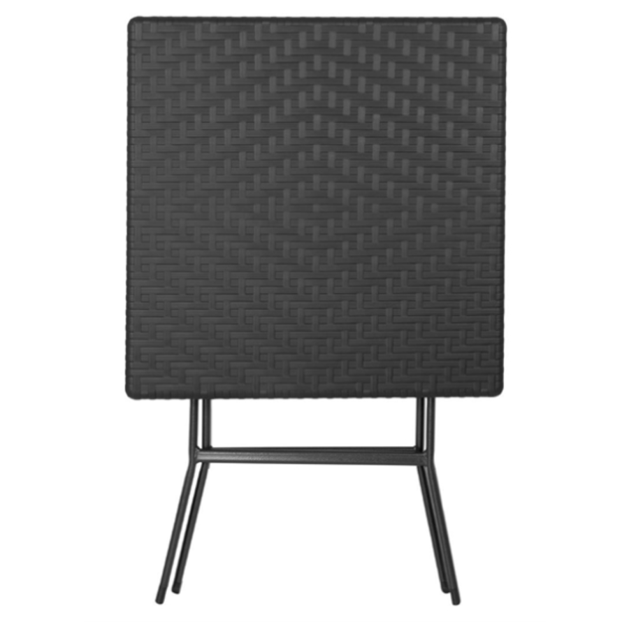 Table pliante carrée noire – 730 x 620 x 620 mm – Peu encombrante et durable