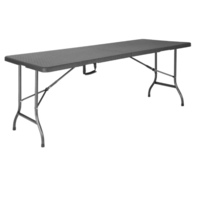 Table pliante rectangulaire en rotin noir 1829 x 743 x 728 mm – Robuste et peu encombrante