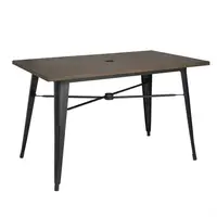 aluminum outdoor table 120x76 cm dark wood design