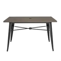 Aluminium-Gartentisch 120x76 cm dunkles Holzdesign