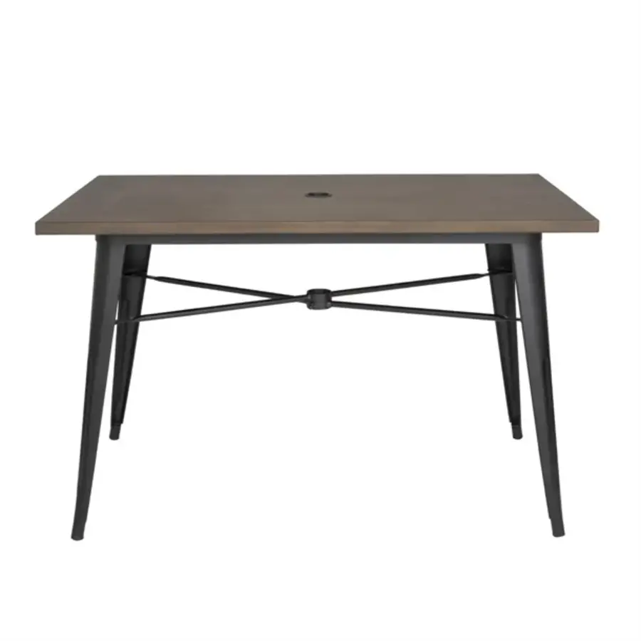 Aluminium-Gartentisch 120x76 cm dunkles Holzdesign