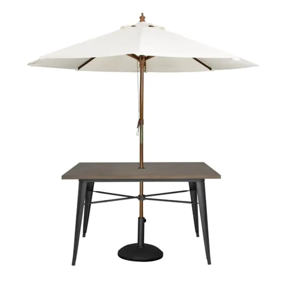 Aluminium-Gartentisch 120x76 cm dunkles Holzdesign
