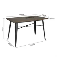Aluminium-Gartentisch 120x76 cm dunkles Holzdesign