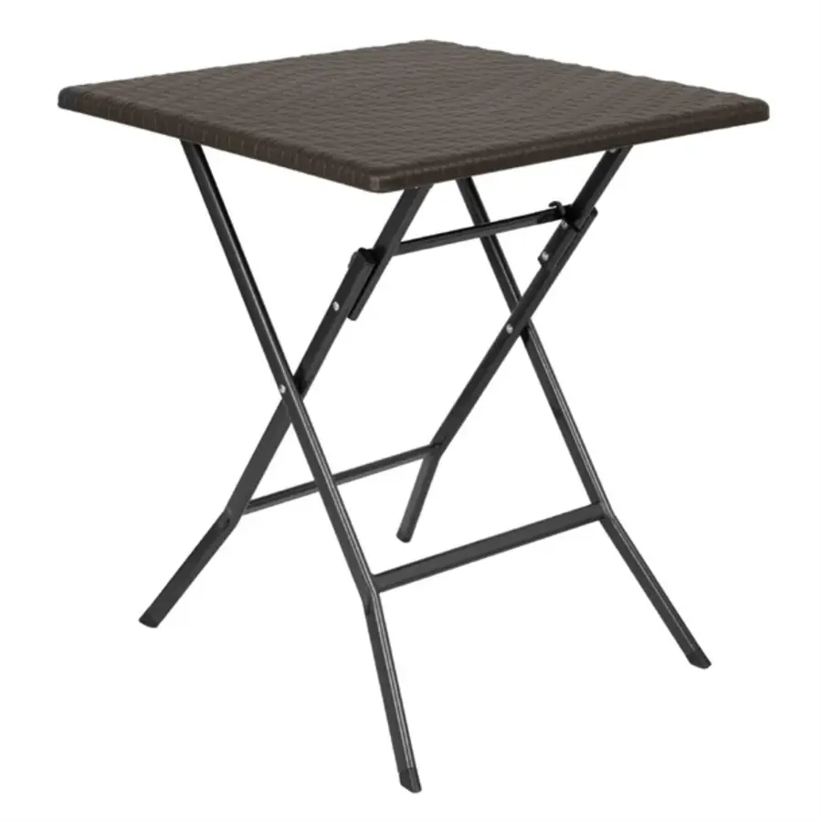 Square folding table brown 620mm