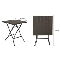 Table pliante carrée marron 620 mm
