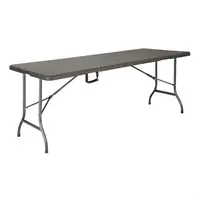 Table à manger pliable aspect rotin marron 1829 mm