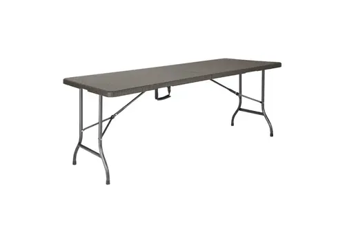  Bolero Table à manger pliable aspect rotin marron 1829 mm 