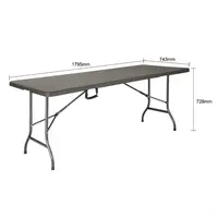 Table à manger pliable aspect rotin marron 1829 mm
