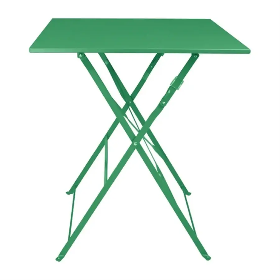 Square sidewalk style table forest green 600mm