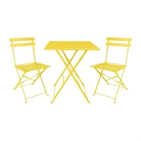 Square sidewalk style table soft yellow 600mm