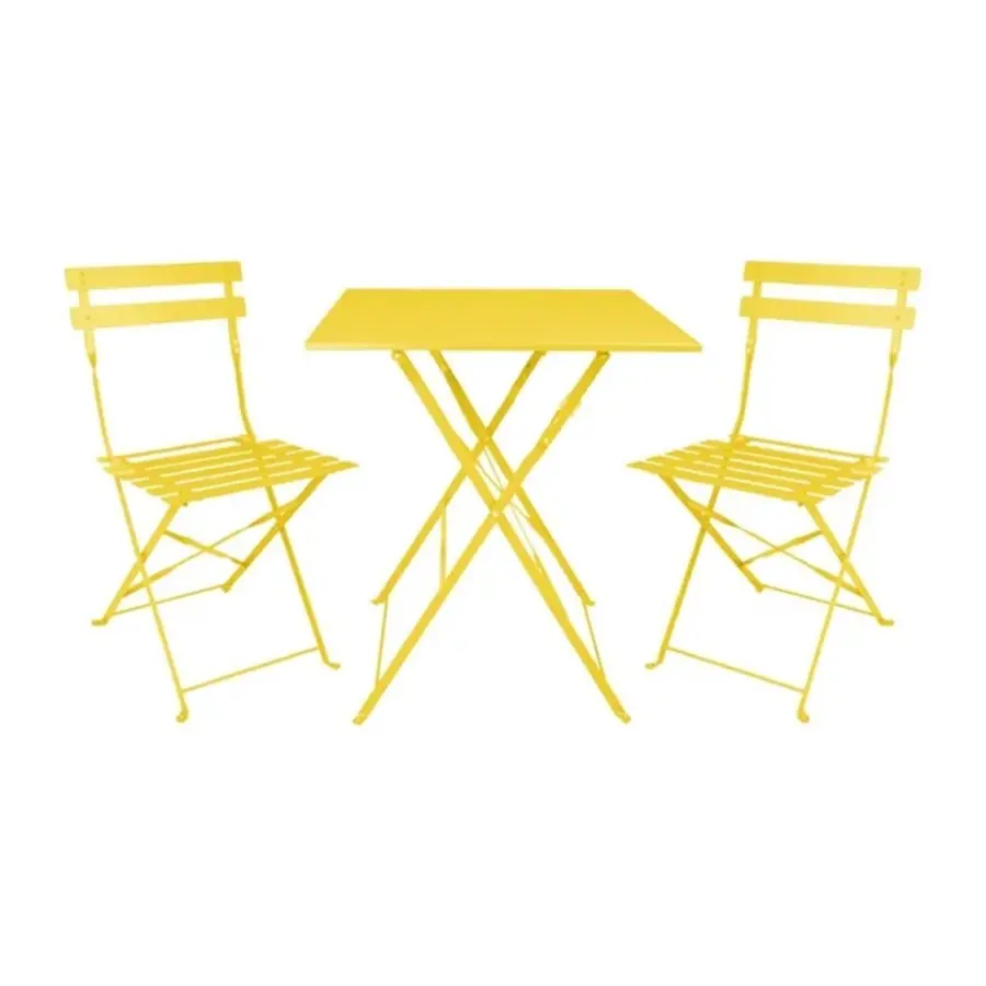 Square sidewalk style table soft yellow 600mm