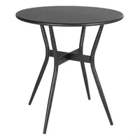 Table d'extérieur ronde Santiago avec revêtement en poudre noire 690 mm
