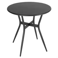 Table d'extérieur ronde Santiago avec revêtement en poudre noire 690 mm