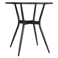 Table d'extérieur ronde Santiago avec revêtement en poudre noire 690 mm