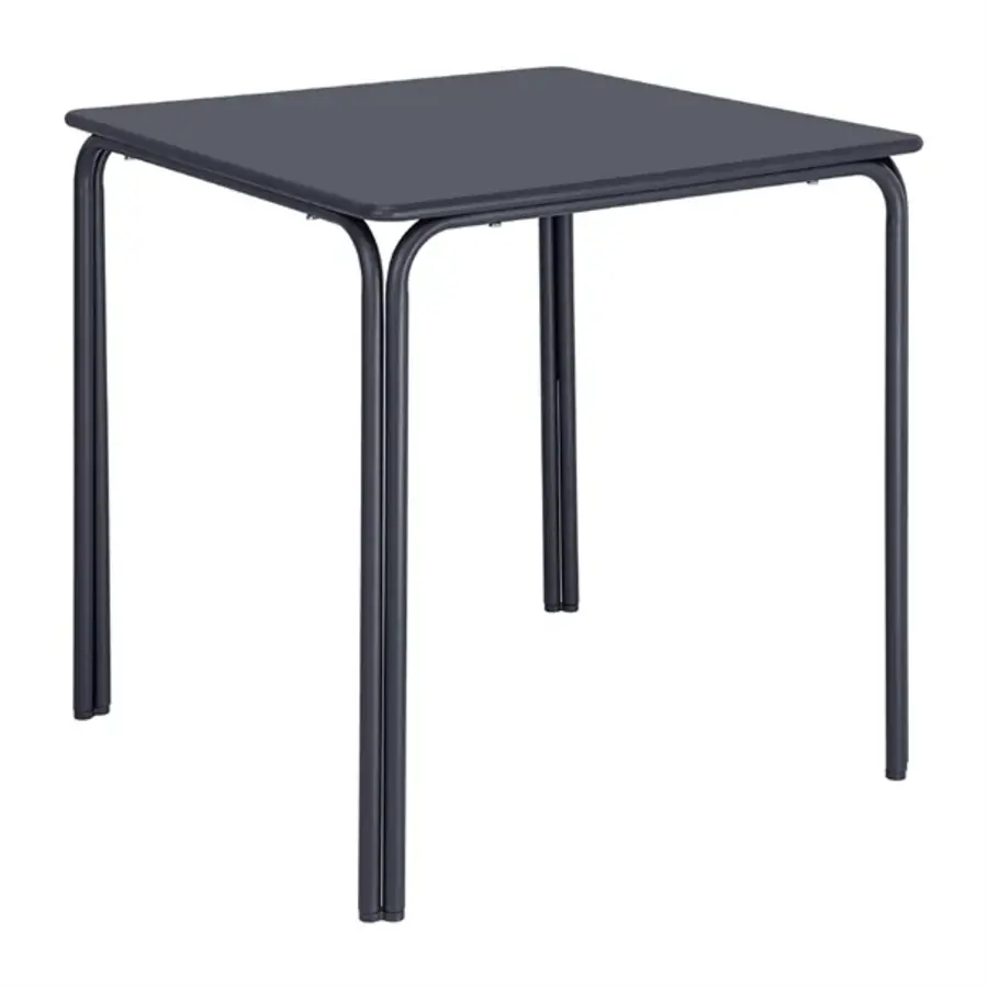 Table carrée Adeline en acier 700 mm bleu ardoise – Durable et tendance