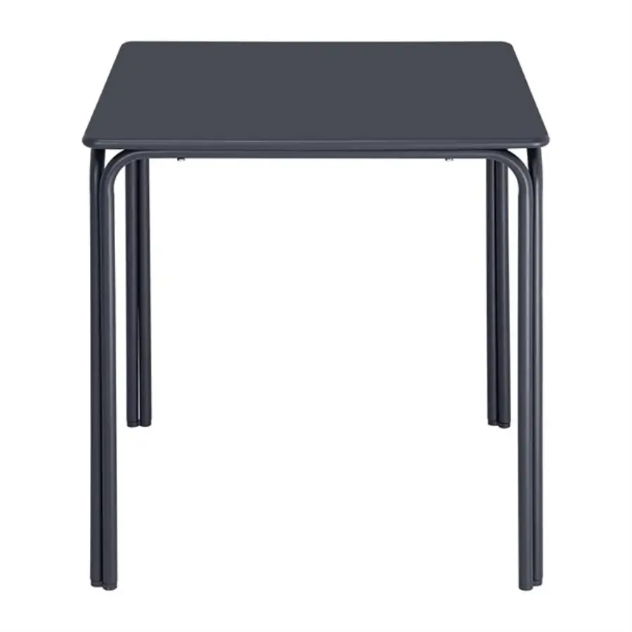 Table carrée Adeline en acier 700 mm bleu ardoise – Durable et tendance