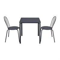 Table carrée Adeline en acier 700 mm bleu ardoise – Durable et tendance
