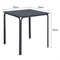 Table carrée Adeline en acier 700 mm bleu ardoise – Durable et tendance