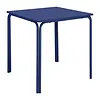 Bolero Table carrée Adeline en acier 700 mm bleu foncé – Robuste et tendance