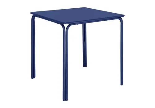 Bolero Table carrée Adeline en acier 700 mm bleu foncé – Robuste et tendance 
