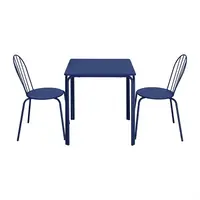 Table carrée Adeline en acier 700 mm bleu foncé – Robuste et tendance