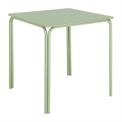  Bolero Table carrée en acier vert clair 700 mm – élégante et durable 