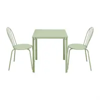 Table carrée en acier vert clair 700 mm – élégante et durable