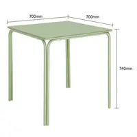 Table carrée en acier vert clair 700 mm – élégante et durable