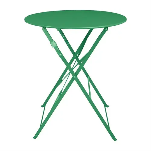  Bolero Table ronde style trottoir vert forêt – 710 x Ø 600 mm – Légère et pliable 