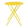 Bolero Table ronde style trottoir jaune doux – 710 x Ø 600 mm – Légère et pliable